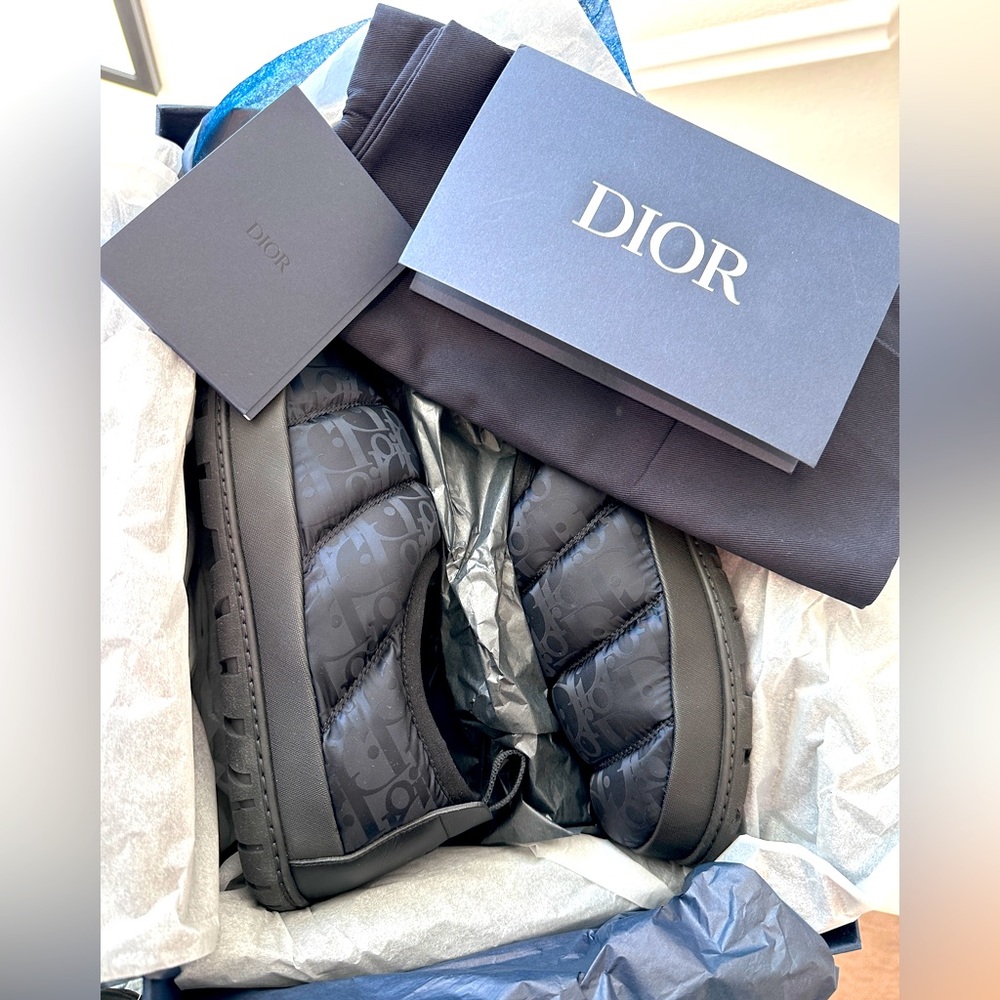 Dior Slipper Oblique Nylon in Black size 43
